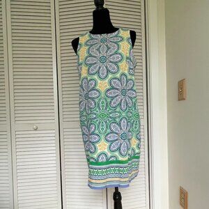 Sleeveless Cotton Dress with flower Pattern